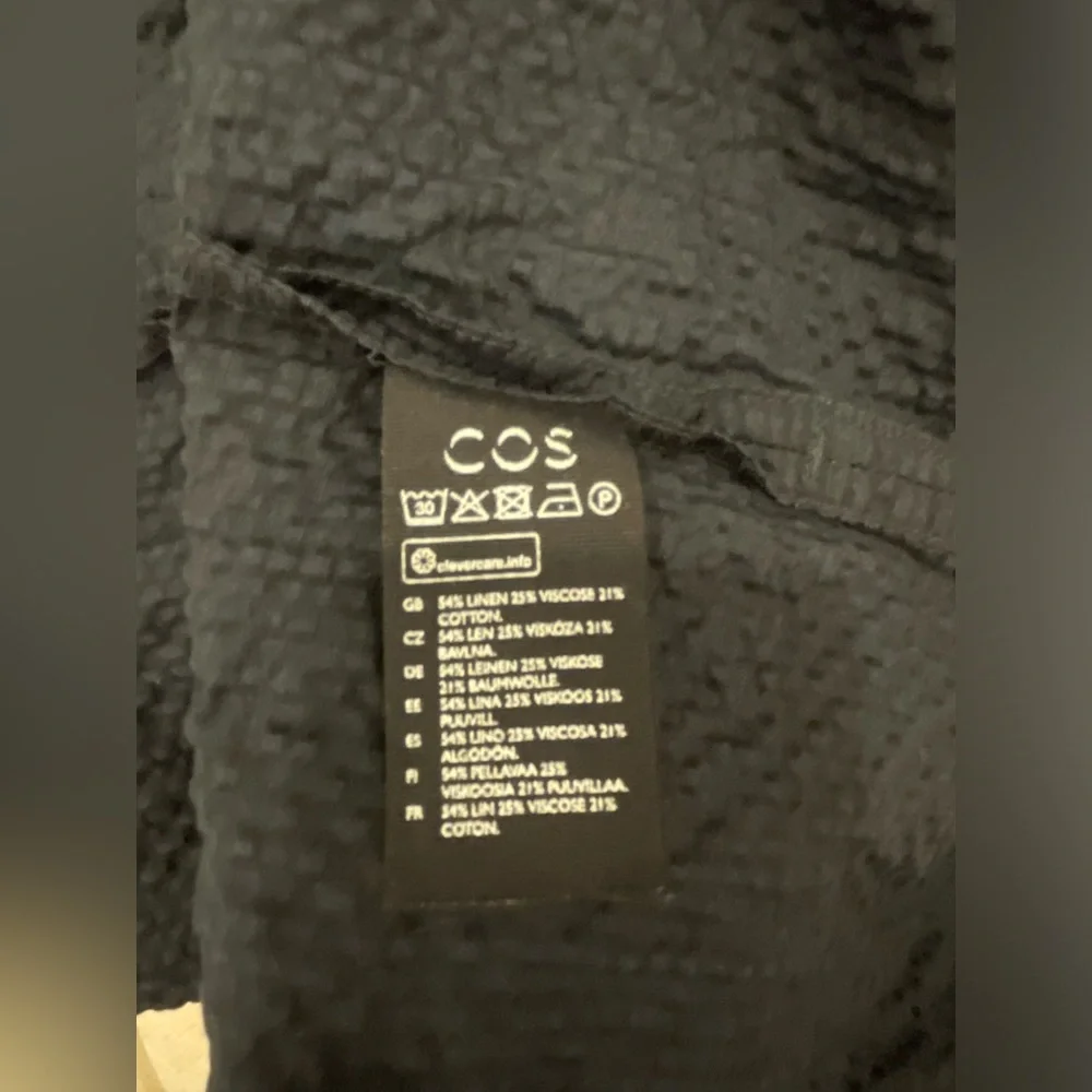 COS Blue Linen Tie Neck Shirt - Picture 5 of 5